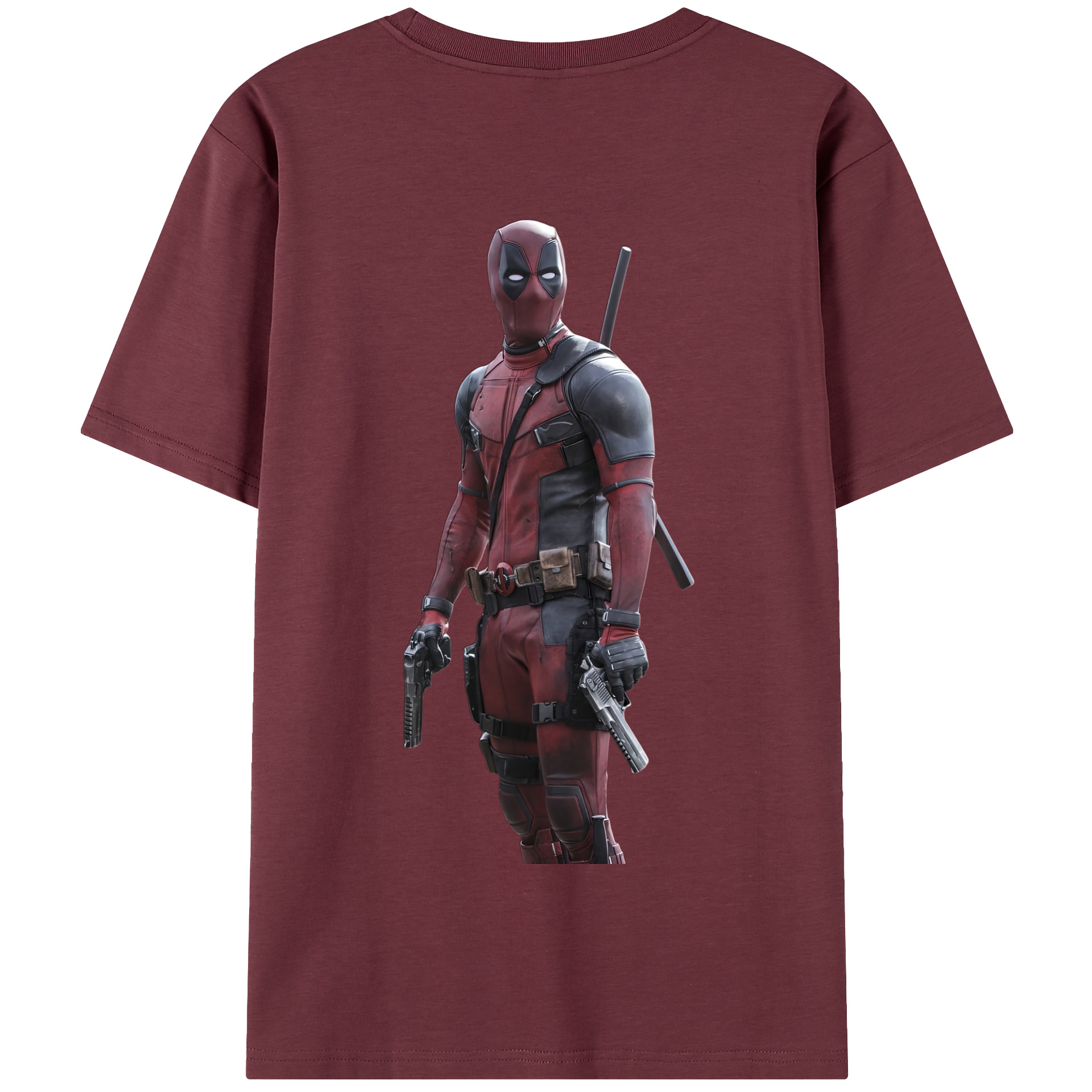 （画像用） Deadpool デッドプール 綿100％半袖Tシャツ（背面プリント）
